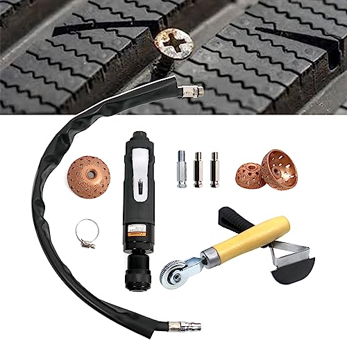 Sporacingrts Tire Repair Set Includes 2500rpm Low Speed Air Tire Buffer Tire Patch Roller Tire Inner Liner Scrapper 3Pcs Tungsten Steel Buffing Wheel 42mm 55mm - style: with 2 Tools