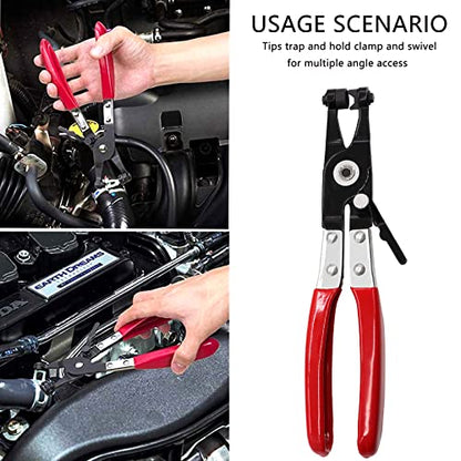 Tnisesm 121Pcs 6-22mm Spring Hose Clamp Assortment Kits with Swivel Flat Band Fuel Hose Clamp Plier, Silicone Vacuum Hose Action Pipe Clamp Low Pressure Air Clip Clamp for Hose Clamps - size: 120Pcs-12 Sizes+Plier