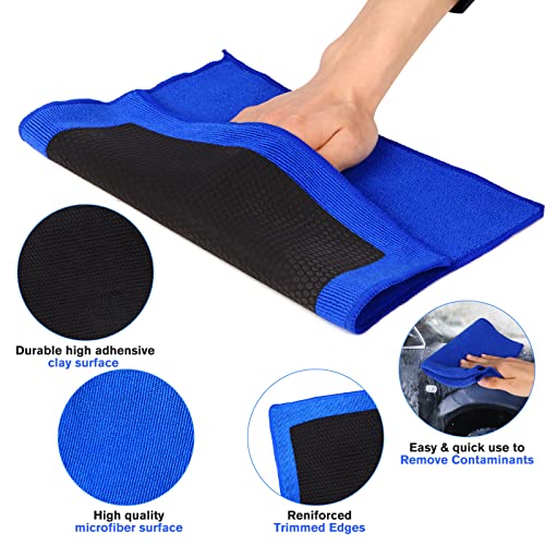 Ragnify Clay Towel Auto Detailing Scratch Free and Paint Safe fine Grade Clay Bar Cloth for Car Detailing, Polishing and Removing Paint Contaminants (Blue Mesh) - color: Blue Mesh