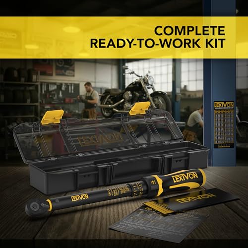 LEXIVON Torque Wrench, 1/4-Inch Drive, Dual Scale 30-250 IN-LB (3.4-28.2 N·m), Premium Rubber-Grip Handle, Deluxe Hybrid Case (LX-TW14)