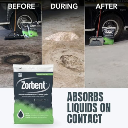 Zorbent Oil Spill Absorbent | 1 Cu Ft Bag Cleans up to 6 Gallons of Liquid. Replaces 90 lbs of Clay. Non-Toxic, Low-Dust, with Cleaning Agent. For Fast Industrial Spill Cleanup - size: 960 Ounce (Pack of 1)