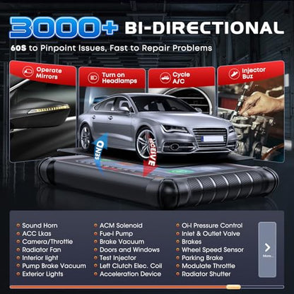 Autel Scanner MaxiCOM MK900BT: 2026 8in MK900-BT V2.0 Bidirectional Scan Tool, 33ft BT Ver. of MK900 MX900 MK808S MK808BT PRO MX808S MK808Z, 40+ Service, 3K+ Active Tests, DOIP CANFD, All System, FCA