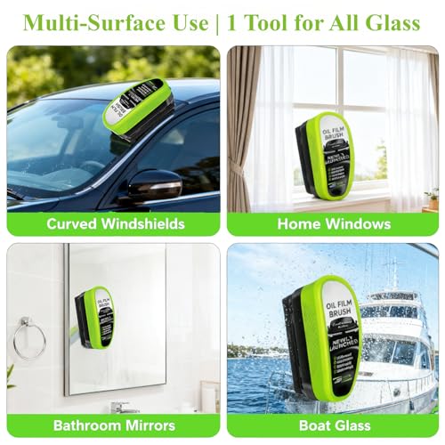 3PCS Clear Vision Windshield Cleaner, Automotive Oil Film Cleaning Brush for Car Windows, Windshield Oil Film Remover for Car,Truck,RV Windows and All Glass Surfaces - color: 3packs