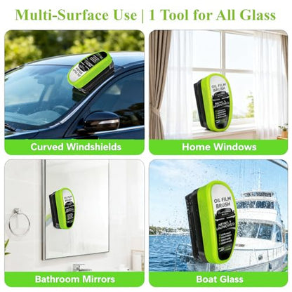 3PCS Clear Vision Windshield Cleaner, Automotive Oil Film Cleaning Brush for Car Windows, Windshield Oil Film Remover for Car,Truck,RV Windows and All Glass Surfaces - color: 3packs