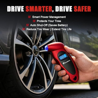 Digital Tire Pressure Gauge,Accurate Cars Air Gauge 150 PSI,2 Pack | 0-150PSI Calibrated,Accurate in 0.1 Increments,4 Measurement Units,Backlight LCD&Nozzle Light,for Everyday Vehicles - color: Red(2PK), size: 2 Pack