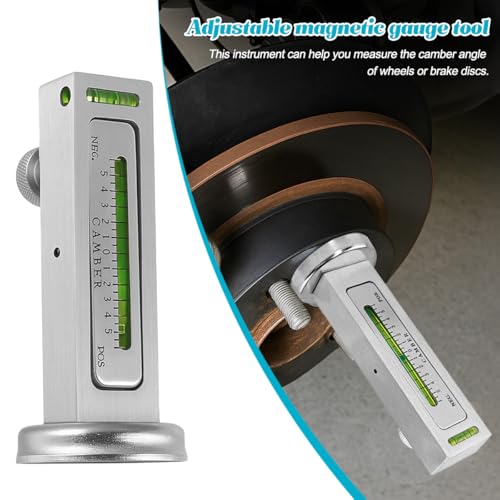 Car Adjustable Magnetic Gauge Tool, Vehicle Camber Castor Strut Tire Alignment Tools with Magnetic Base, Automotive Wheel Repair Accessories, Universal for SUV RV Truck (Black/White) - color: Black/White