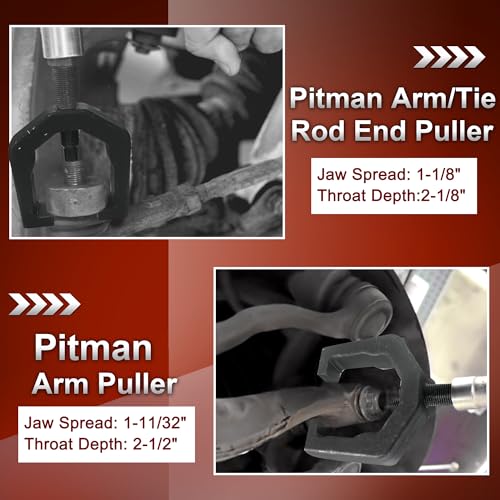 5Pcs Pitman Arm Puller Ball Joint Separator, Tie Rod End Tool with Ball Joint Press Kit