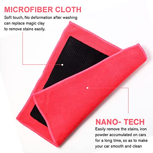 Ragnify Clay Towel Auto Detailing Scratch Free and Paint Safe fine Grade Clay Bar Cloth for Car Detailing, Polishing and Removing Paint Contaminants (Red Mesh) - color: Red Mesh