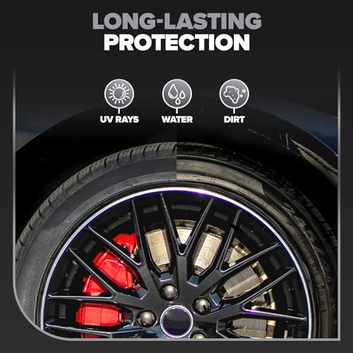 Carfidant Tire Shine Spray - Black Satin Finish - Premium Car Tire Dressing - 18 fl. Oz. Kit with Applicator Pad - Long Lasting - No Sling No Grease Formula with UV Protection - size: Tire Shine - 18 fl oz