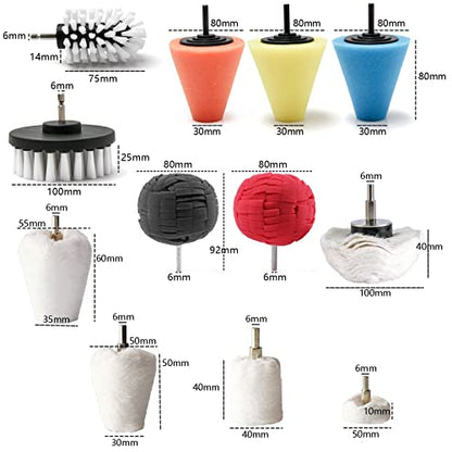 Polishing Pad Buffing Wheel Kit 12 Pack, Polishing Ball for Drill,for Car Care Metal Aluminum Stainless Steel Chrome Wood Plastic Ceramic Glass Woods Fabric Cotton Machine Jewelry - size: 12 PACK