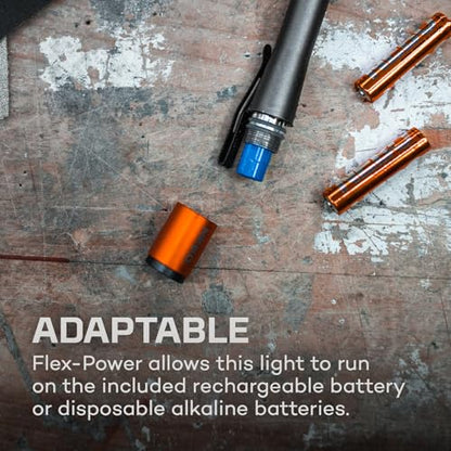 NEBO Inspector 500+ Flex Pen Light | 500 Lumens, 8 Light Modes, Rechargeable LED Flashlight & 360 Degree Area Lighting, Magnetic Base, IPX7 Waterproof, Pocket Size for EDC, Includes USB Charging Cable - style: Black - 500 Lumens
