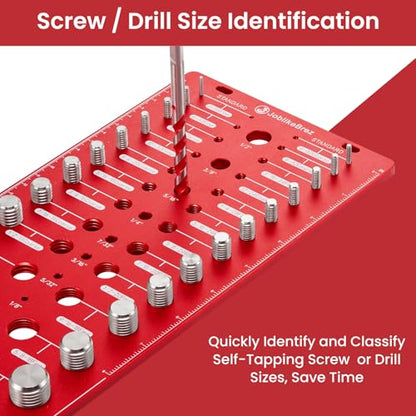 Thread Checker, 76 Nut and Bolt Thread Checker, 28 Standard & 28 Metric & 20 Drill Bit Gauge, Bolt Size Finder, Wall-Mountable Bolt Thread Identifier Gauge with Inch & CM Ruler - size: 76 Thread Checker
