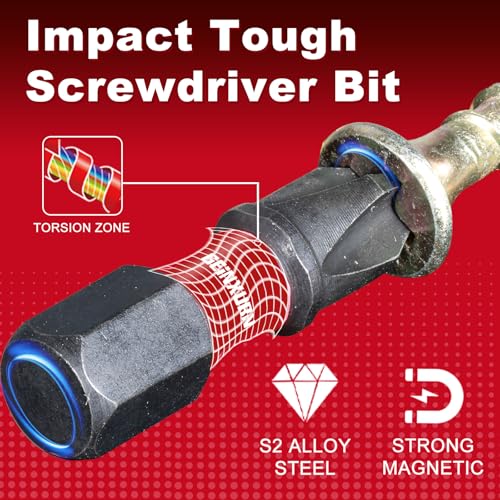 Geinxurn Impact Tough #2 Phillips 1 in. Insert Driver Bits,50Pack PH2 Screwdriver Bits Set with 1Pcs Impact Bit Holder,Bulk - size: 1"-PH2-51PCS
