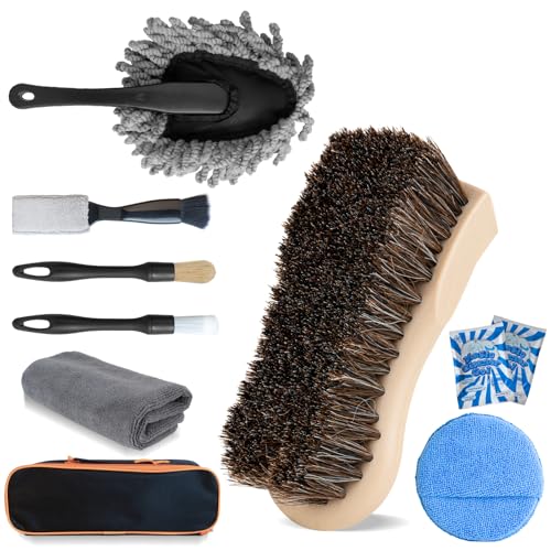 Professional Car Interior Detailing Kit - Scratch-Free Brushes, Vent Cleaner & Gel for Deep Clean | 10-Piece Set to Clean Leather Dashboard AC Vents (SUV Truck Car)