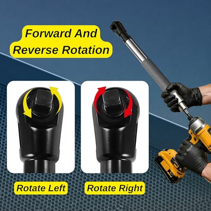 Offset Extension Wrench Impact, Right Angle Ratchet Extender for Tight Spaces, Socket Adapter Set, Compatible with Drill, Air Impact, Ratchet and Manual Wrench, Automotive Repair