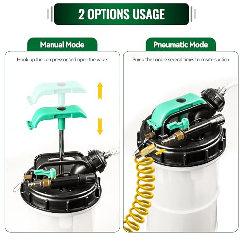 5.3 L Manual Pneumatic Fluid Extractor, Oil Change Vacuum Pump Extractor with 5 Tubes and A Brake Bleeding Hose for Automotive, Boats - size: 5.3L