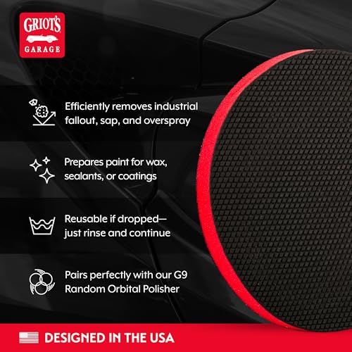 Griot's Garage Surface Prep Pad, Clay Bar Alternative for Car Detailing, Cleaning, Polishing and Paint Correction, Compatible with G9 Random Orbital Polisher, 6", 10680