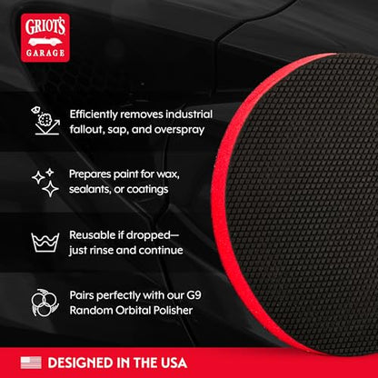 Griot's Garage Surface Prep Pad, Clay Bar Alternative for Car Detailing, Cleaning, Polishing and Paint Correction, Compatible with G9 Random Orbital Polisher, 6", 10680