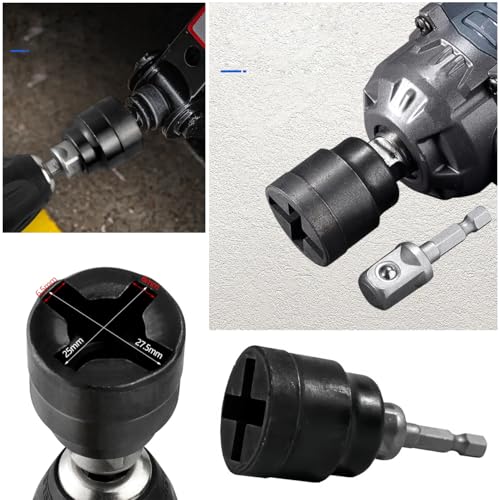 2 Pack Scissor Jack to Impact Driver Adapter Instead of Car Jack Ratchet Wrench for 1/2 Inch Impact Wrench 1/4" Hex Electric Screwdriver Cordless Drill Power Tool Scissor Lift Jack Car Kit