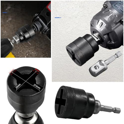 2 Pack Scissor Jack to Impact Driver Adapter Instead of Car Jack Ratchet Wrench for 1/2 Inch Impact Wrench 1/4" Hex Electric Screwdriver Cordless Drill Power Tool Scissor Lift Jack Car Kit
