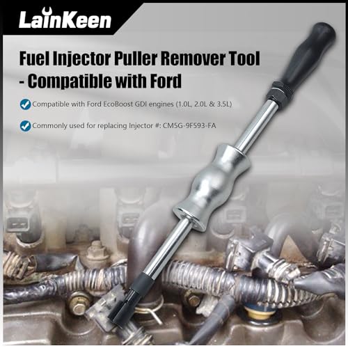 LainKeen Fuel Injector Puller Tool Kit Compatible with Ford EcoBoost 1.0, 1.5, 1.6, 2.0 3.5 3.7 Petrol Engines Injector Removal Tool with Slide Hammer