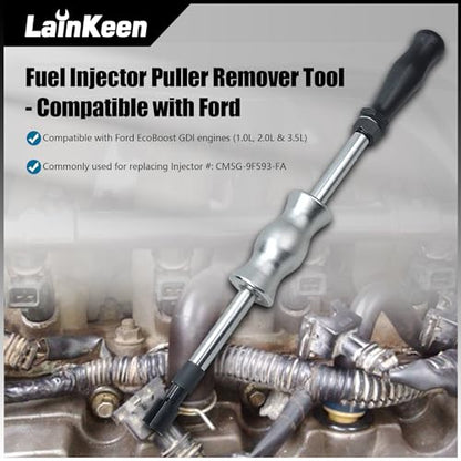LainKeen Fuel Injector Puller Tool Kit Compatible with Ford EcoBoost 1.0, 1.5, 1.6, 2.0 3.5 3.7 Petrol Engines Injector Removal Tool with Slide Hammer