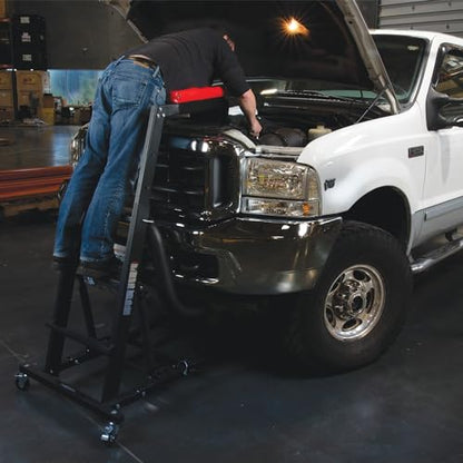 Performance Tool W85038 High Top Adjustable Creeper to Work On Vehicles, Black/Red, 45-66-inch Height - style: High Top Adjustable Creeper