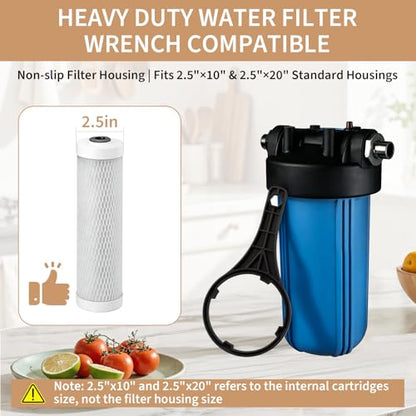 Universal Water Filter Wrench, 4.37" Inner Diameter, Fits for Slim Housings, Compatible with 2.5"x10" & 2.5"x20" Cartridges, Under Sink Filter & Slim Housings
