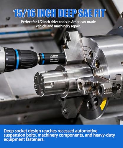 15/16in (23.81mm) Impact Socket 1/2" Drive CR-MO Steel 6-Pt | CR-MO steel impact socket set. 1/2" drive, 6-point design. Deep reach for lug nuts & axle nuts. - size: 15/16in (23.81mm SAE)