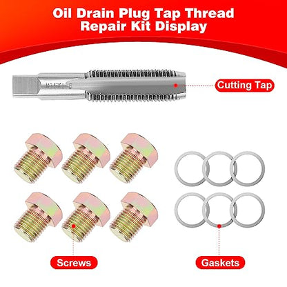 Oil Drain Plug Tap Thread Repair M15 x 1.5MM Oil Pan Screws Rethread | Oil Drain Plug Thread Repair Tool Kit Oil Pan Screws Rethread Tool - size: M15 X 1.5MM