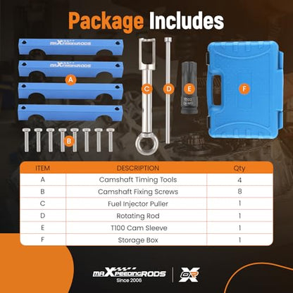 maXpeedingrods Engine Camshaft Alignment Locking Timing Tool Kit for Mercedes Benz M133 M152 M157 M270 M274 M276 M278, with T100 Camshaft Scoket Fuel Injector Puller - style: 7 Pcs