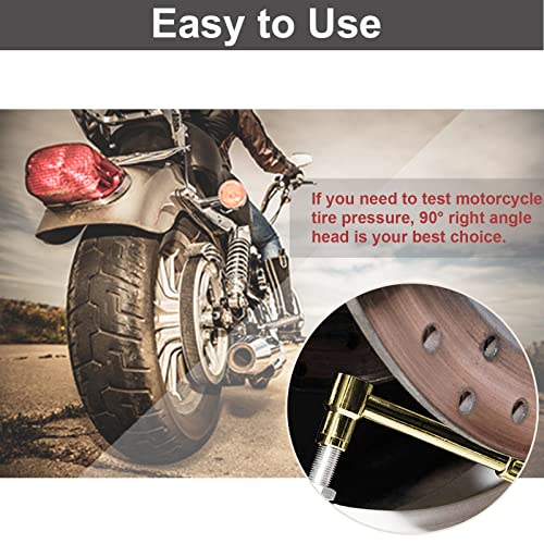 Motorcycle Tire Pressure Gauge 60 PSI, PUIBERS 2’’ dial Mechanical Tire Gauges with 90 Degree Right Angle Chuck Flexible Hose, Tires Guages for Pressure Glow in The Dark for Cars, Motos, Bicycles - size: 60PSI Motorcycle