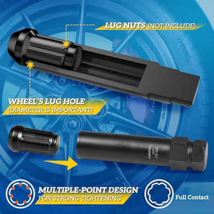 6 & 7 Spline Lug Nut Key Set for BMW/Audi/Toyota, 2 Piece | 6 & 7 Spline Socket Kit, Fits M12-M14 Lug Nuts, CR-MO