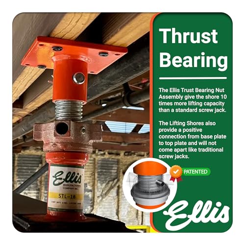 ELLIS Heavy-Duty Adjustable Steel Shore – Basement Jack for Floor Leveling, Foundation, Beams, and Concrete Bracing – 56,000 lb Safe Load Capacity – 10"-14" Adjustment - size: 10" - 14" Adj. Safe Load Capacity (56,000 lb)