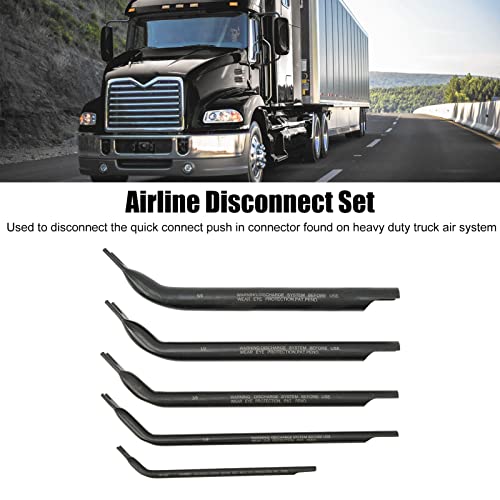 5Pcs Line Disconnect Tool Set, Double Ended, Steel, Duty for Big Rig Truck Brake Systems, /8in 5/8in