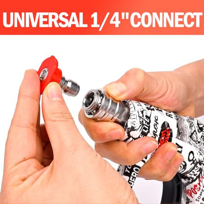 Bear Force High Pressure Washer Gun 3000 PSI Max, Power Washer Short Gun M22-ID14mm with 1/4“ Quick Connector, Car Wash, Car Cleaning, Car Care Detailing - size: A. Single Gun