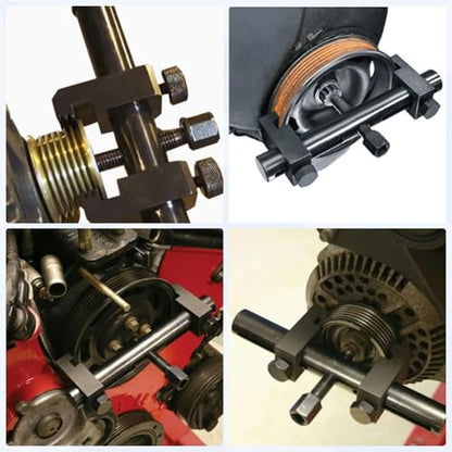 ZKTOOL Universal Ribbed Drive Crankshaft Pulley Puller Kit for Pulley Size From 35mm-160mm in Diameter Kit for V-ribbed Belt Pulleys On Crankshafts, Alternators, Air Conditioning Units, Water Pumps...