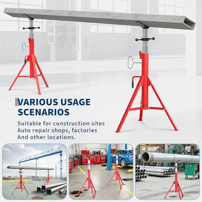 v-Head Pipe Stand for 1/2" to 12" Pipes, Heavy-Duty Steel Pipe Jack Stand with 28"- 52" Adjustable Height, Folding & Portable for Welding, Automobile, Threading.Upgraded Version - size: 28"-52"