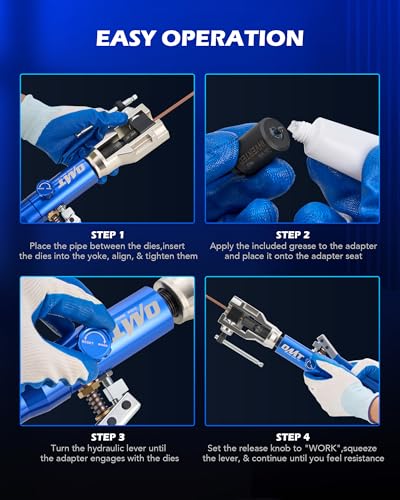 Orion Motor Tech Hydraulic Flaring Tool Kit, Universal Brake Flaring Tool Set with Tubing Cutter, 45° Single& Double Flaring Tool Kit with Deburring Tool, Brake Line Flaring Tool for ISO Bubble Flare - size: Hydraulic 45° & ISO