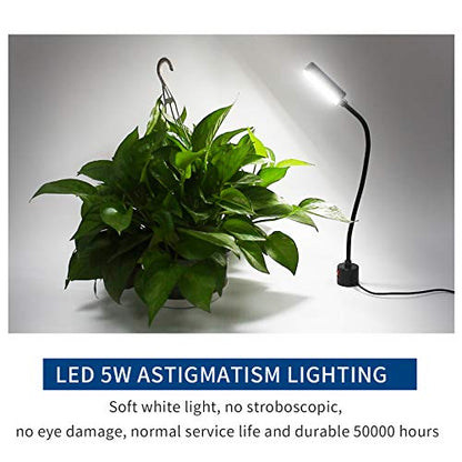 Led Magnetic Work Light 21 LEDs 300mm FlexibleGooseneck lamp 500 Lumens 120 Volt for SewingMachine Lathe Milling Drill Press Industrial Lighting - color: Round Magnetic Base, 5W, 12"