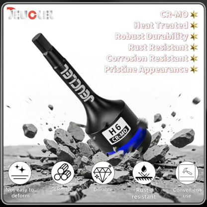 6mm Hex Impact Bit Socket, H6 1/2" Drive Allen Socket, Cr-Mo Steel | 3-Inch, Lengthen Hex Screwdriver Adapter for Electric Ratchet Wrenches Fastening Screws, Socket Wrench, Head Drill - size: 1PC | H6 6MM
