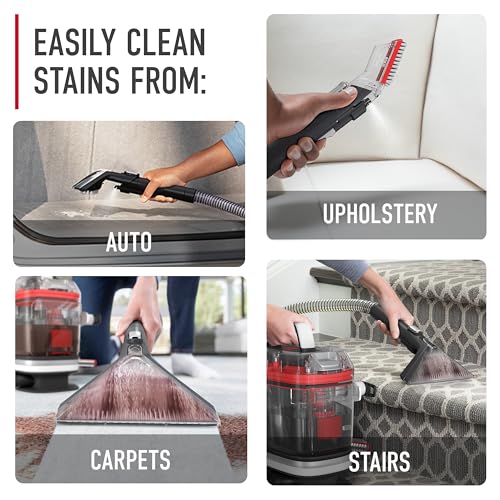 Hoover CleanSlate Plus Portable Carpet + Upholstery Spot Cleaner Machine | Powerful Suction with Versatile Tools, Pet Stain Remover, Car and Auto Detailer, Pair with Hoover Carpet Cleaner Solution - style: CleanSlate Plus
