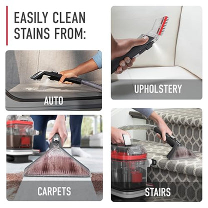 Hoover CleanSlate Plus Portable Carpet + Upholstery Spot Cleaner Machine | Powerful Suction with Versatile Tools, Pet Stain Remover, Car and Auto Detailer, Pair with Hoover Carpet Cleaner Solution - style: CleanSlate Plus