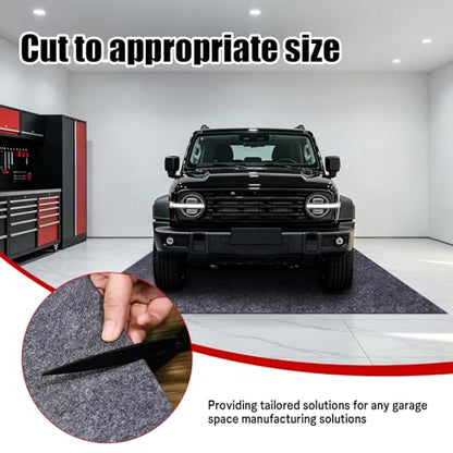 Garage Floor Mat 7.4x8.4 FT Waterproof Oil Spill Mat Non-Slip Backing Paking Mat for Under Car Washable Heavy Duty Floor Protector for Garage, Driveway - size: 7.4‘ x 8.4'