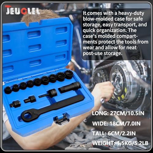 14PCS SAE Pass Through Socket Set, 3/8" Drive Go-Thru Ratchet Kit | SAE Impact, Deep Socket Wrench Adaptor, Reversing Ratchet, Extension Bar, Cr-V Steel, Low Profile, Long Bolts, Tight Spaces - size: 14Pcs Sae