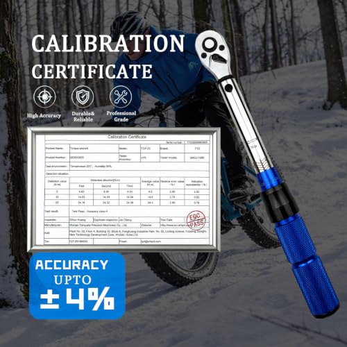 TYD 1/4 Inch Mini Click Torque Wrench, 5–25 Nm ±4% High Accuracy | 72-Tooth Reversible Ratchet, Click Torque Spanner for Bicycle, Motorcycle Fairing & Automotive Interior Precision Fastening