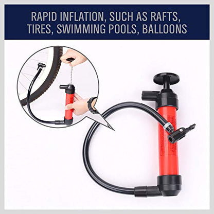 HORUSDY Multi-Use Siphon Fuel Transfer Pump Kit for Gas Oil and Liquids - style: Red