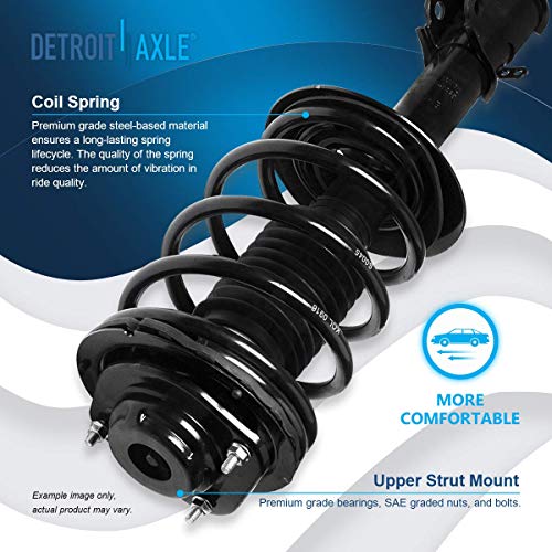 Detroit Axle - 2 Front Struts for 2001-2010 Chrysler PT Cruiser Complete Ready Struts w/Coil Spring 2002 2003 2004 2005 2006 2007 2008 2009 Replacement Suspension Shocks - size: 171592 x2/PAIR