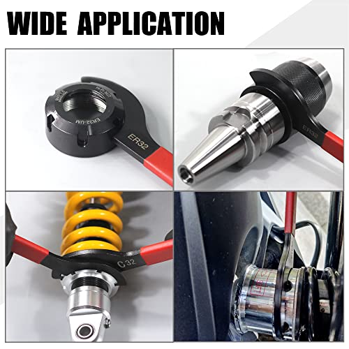 Universal Spanner Wrench Set 6Pcs Steel Adjustable Shock Wrench Coilover Spanner Motorcycle Coil Over Shock Adjustment Tool - size: 6 Pcs