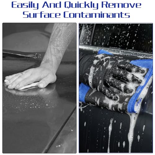 4 Pack Clay Towel Auto Detailing 12 x 12 Inch Clay Bar Towel Microfiber Car Cloth Cleaner Fine Grade Car Towels Automotive for Car Detailing Cleaning Polishing DIY Detail Tool Kit